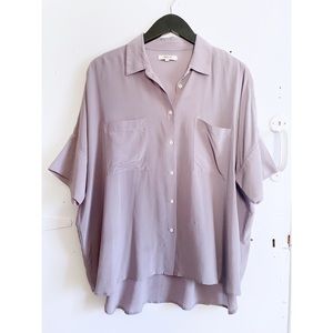 Madewell Lilac Silk Popover Shirt Sz Large